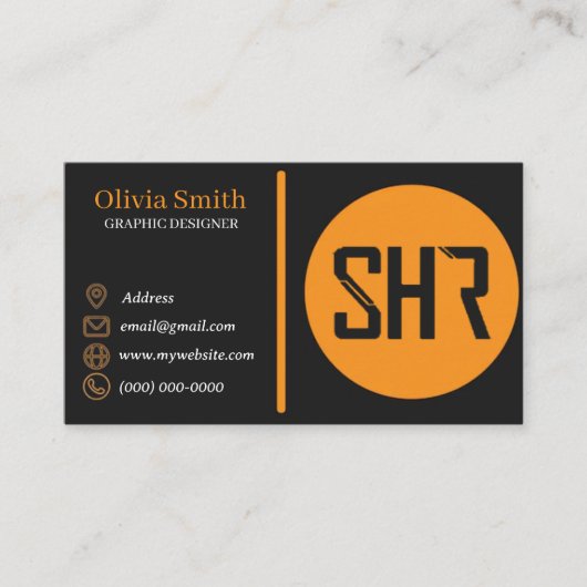 Code QR noir et orange Cartes de visite 28 (Devant)