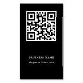 Code QR noir Magnet Carte de visite simple (devant Vertical)