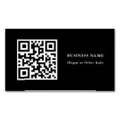 Code QR noir Magnet Carte de visite simple (devant)