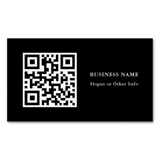 Code QR noir Magnet Carte de visite simple (devant)