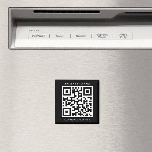 Code QR Noir Simple Business Magnet (In Situ (Lave-vaisselle))