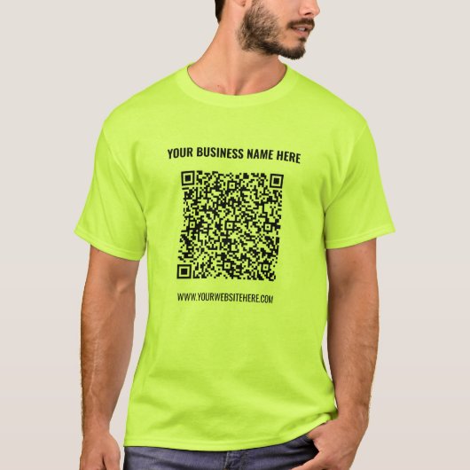 Code QR Nom commercial Info T-shirt promotionnel (Devant)