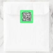 Code QR Nom promotionnel Web Green Carré Sticker (Sac)