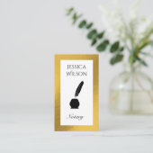 Code QR notaire plumes or cadre carte de visite (Debout devant)