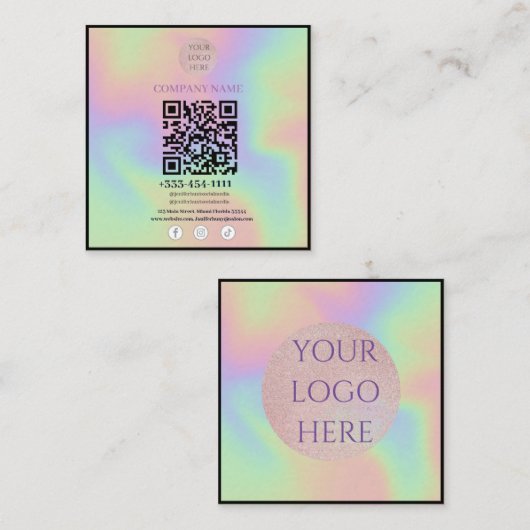 Code QR numérisable cartes de visite de médias soc (Devant / Derrière)