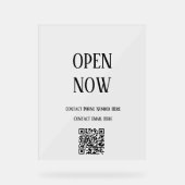 Code QR Open Sign Custom Typography Minimal Cool (Recto)