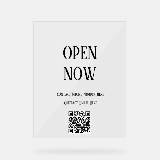 Code QR Open Sign Custom Typography Minimal Cool (Recto)