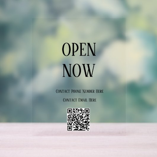 Code QR Open Sign Custom Typography Minimal Cool (Neutre)