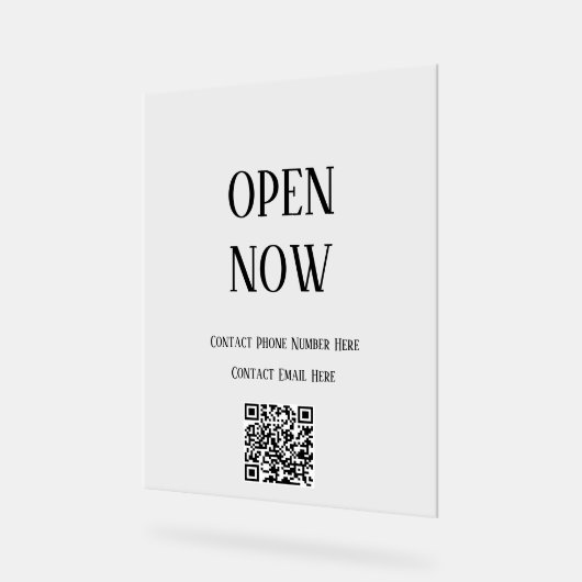 Code QR Open Sign Custom Typography Minimal Cool (Angle)