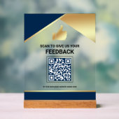 Code QR Or Avis de Commentaires de Client de Bleu (Neutre)