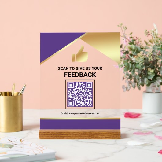 Code QR Or Client Commentaires sur l'expérience (Mariage)