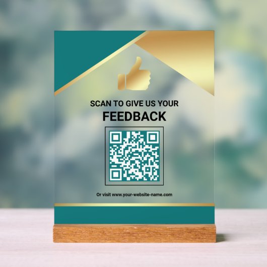 Code QR Or Doré Commentaire de Réaction de Client (Neutre)
