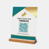 Code QR Or Doré Commentaire de Réaction de Client (Angle)