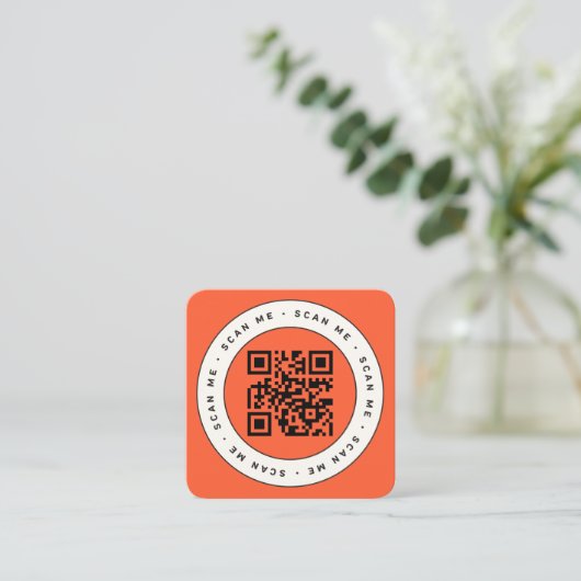 Code QR Personalisé Vierkante Visitekaartje (Staand voorkant)