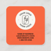 Code QR Personalisé Vierkante Visitekaartje (Achterkant)