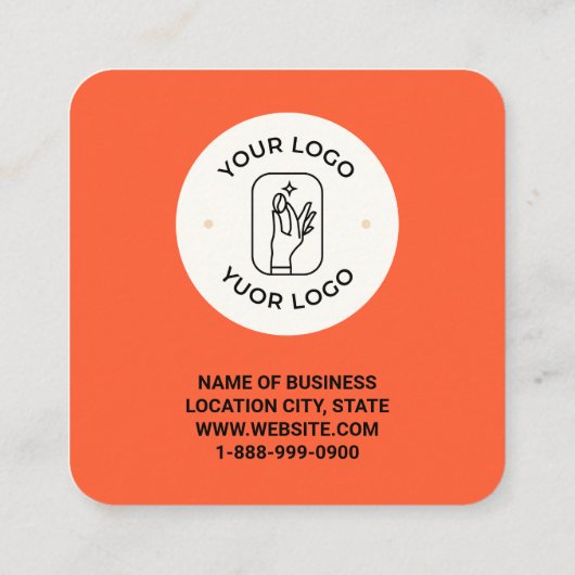 Code QR Personalisé Vierkante Visitekaartje (Achterkant)