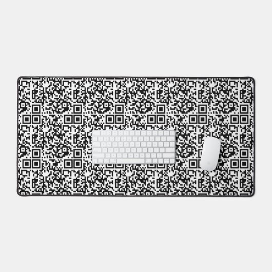 Code QR personnalisable Geek Abstrait noir et blan (Clavier et souris)