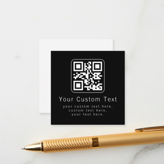 Code QR personnalisable & modèle de texte modifiab (Devant/Arrière en situation)