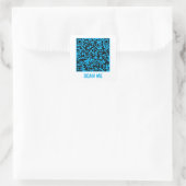 Code QR personnalisable SCAN ME bleu Carré Sticker (Sac)
