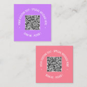Code QR personnalisé et Carte de visite de texte C (Devant / Derrière)