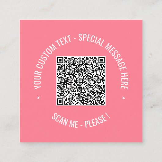 Code QR personnalisé et Carte de visite de texte C (Dos)