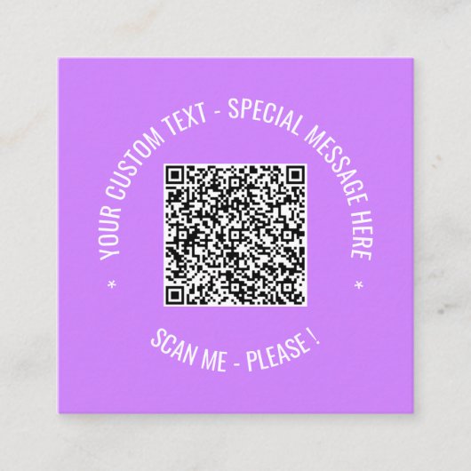 Code QR personnalisé et Carte de visite de texte C (Devant)