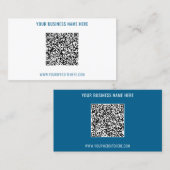 Code QR personnalisé et Carte de visite texte de v (Devant / Derrière)