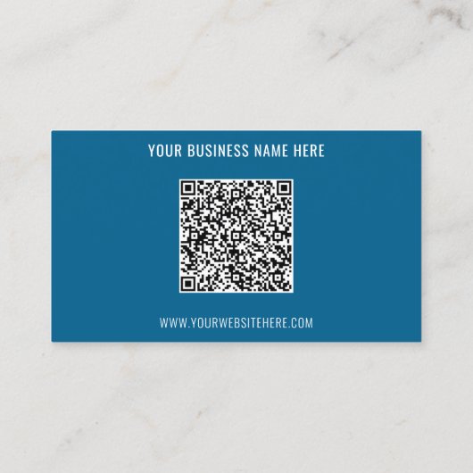 Code QR personnalisé et Carte de visite texte de v (Dos)