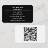 Code QR personnalisé et Carte de visite texte de v (Devant / Derrière)