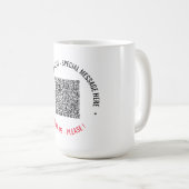 Code QR personnalisé et mug de café texte (Devant droit)