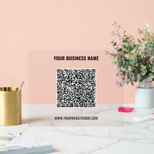 Code QR personnalisé et nom du texte Signal acryli (Mariage)