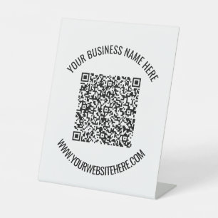 Code QR personnalisé et panneau Pedestal texte per