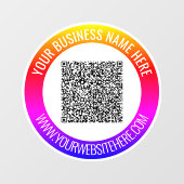 Code QR personnalisé et texte Autocollant pour vit (Feuille)