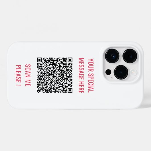 Code QR personnalisé Info Texte Cadeau coque iphon (Verso (horizontal))