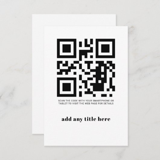 Code QR personnalisé Invitation Moderne Tendance (Devant / Derrière)