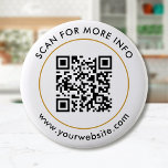 Code QR personnalisé Texte noir blanc or<br><div class="desc">Téléchargez un code QR, ajoutez du texte et créez facilement votre bouton personnalisé. Cliquez sur CUSTOMISER PLUS LOIN pour modifier la couleur arrière - plan ou la couleur du texte. Vous pouvez TRANSFÉRER ce DESIGN sur d'autres produits Zazzle et l'ajuster à la plupart des articles Zazzle. Les conceptions Studio standard...</div>