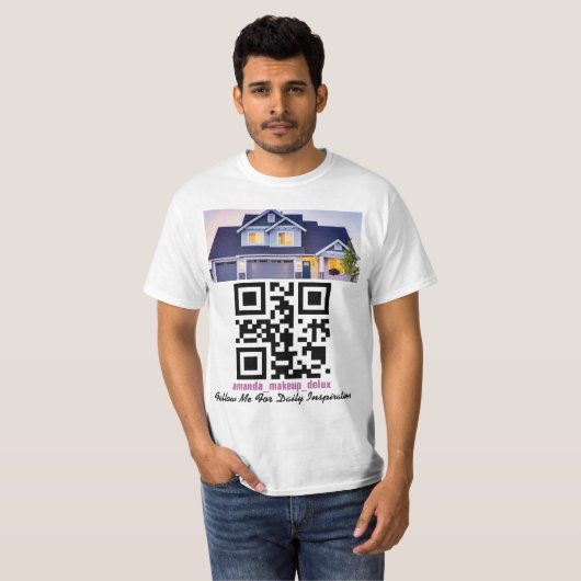 Code QR, photo texte ou logo T-shirt (Devant entier)