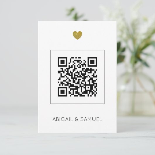 Code QR pour invitation de mariage moderne et écon (Debout devant)