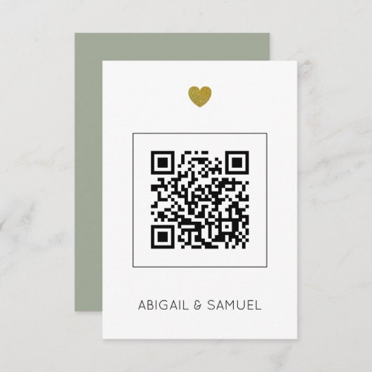 Code QR pour invitation de mariage moderne et écon (Devant / Derrière)