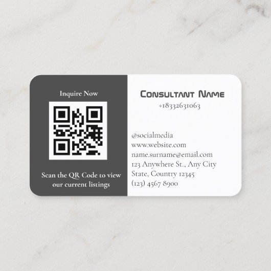 Code QR pour le Carte de visite de consultant pers (Dos)