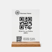 Code QR pour le menu du café du restaurant (Recto)