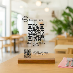 Code QR pour le menu du café du restaurant