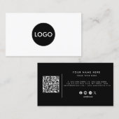 Code QR professionnel Carte de visite noir et blan (Devant / Derrière)