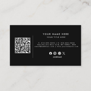 Code QR professionnel Carte de visite noir et blan