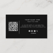 Code QR professionnel Carte de visite noir et blan (Dos)