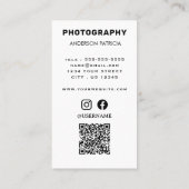 Code QR professionnel Carte de visite photo comple (Dos)
