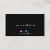 Code QR professionnel minimal Carte de visite noir (Dos)