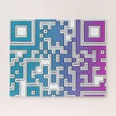 Code QR - Puzzle bleu violet (Horizontal)
