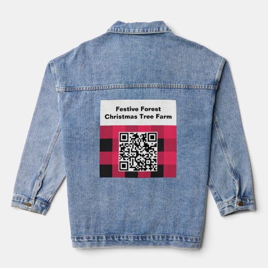 Code QR Red Buffalo Plaid Check Rustique Barcode (Verso)