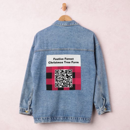 Code QR Red Buffalo Plaid Check Rustique Barcode (Hangar)